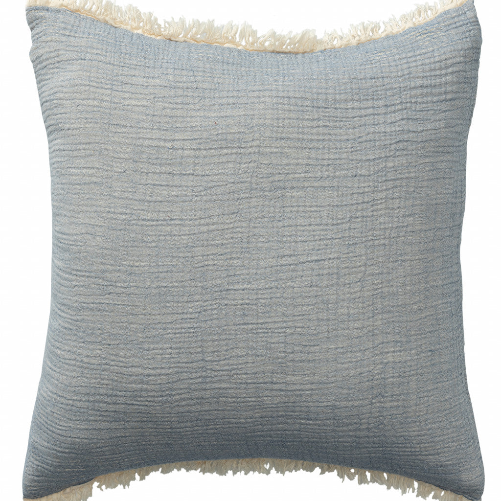 LAKEVIEW 20" MOONLIGHT BLUE ORGANIC COTTON THROW PILLOW