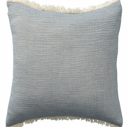 LAKEVIEW 20" MOONLIGHT BLUE ORGANIC COTTON THROW PILLOW
