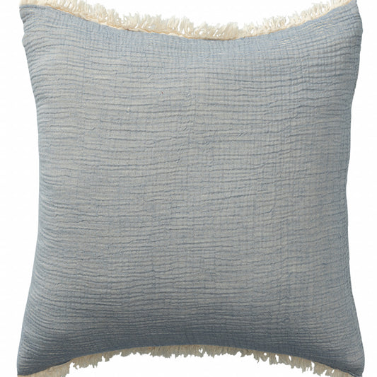 LAKEVIEW 20" MOONLIGHT BLUE ORGANIC COTTON THROW PILLOW