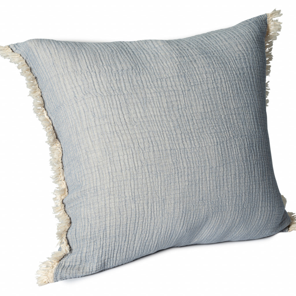 LAKEVIEW 20" MOONLIGHT BLUE ORGANIC COTTON THROW PILLOW