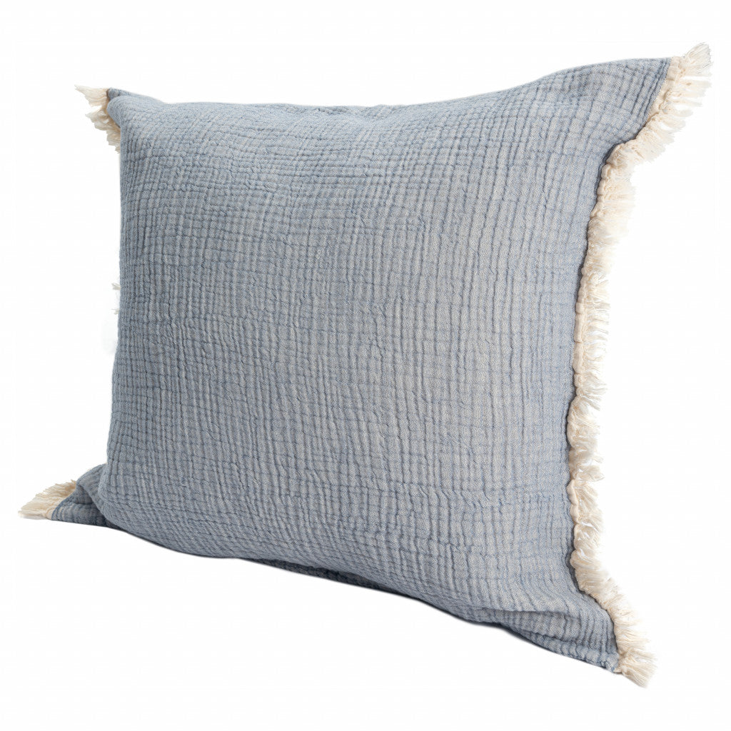 LAKEVIEW 20" MOONLIGHT BLUE ORGANIC COTTON THROW PILLOW