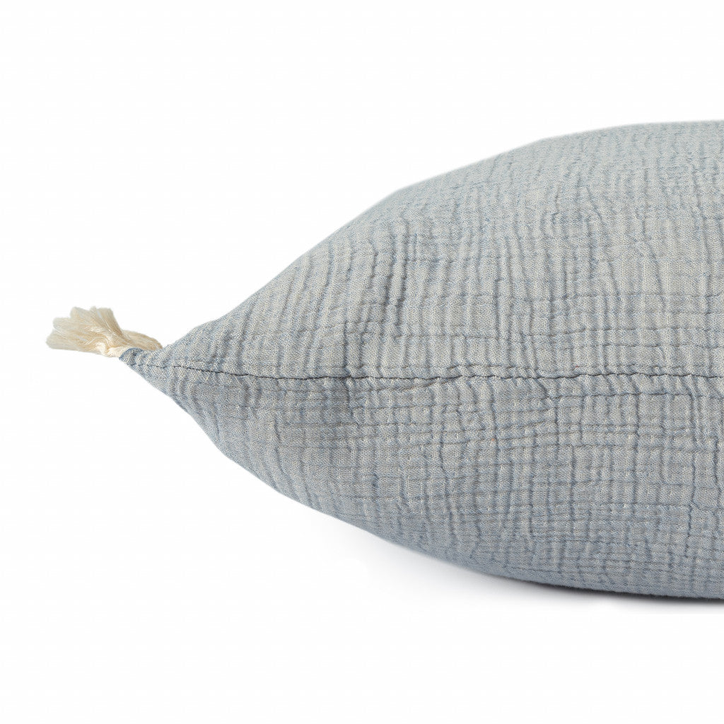 LAKEVIEW 20" MOONLIGHT BLUE ORGANIC COTTON THROW PILLOW