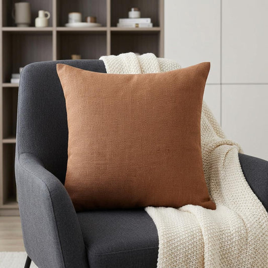 MALIBU 20" BROWN LINEN THROW PILLOW - Varnish & Vibe