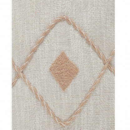 MALIBU 20" X 20" PEACH AND WHITE 100% COTTON COASTAL ZIPPERED PILLOW - Varnish & Vibe