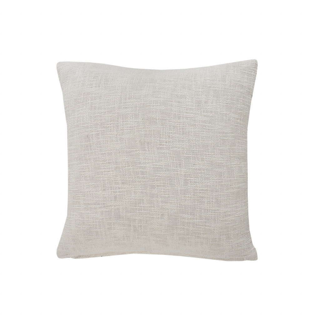 MALIBU 20" X 20" PEACH AND WHITE 100% COTTON COASTAL ZIPPERED PILLOW - Varnish & Vibe