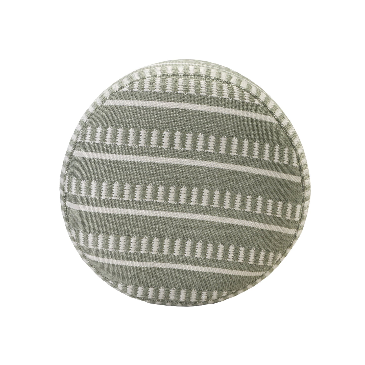 LAKEVIEW 20" GREEN STRIPED OUTDOOR POUF OTTOMAN