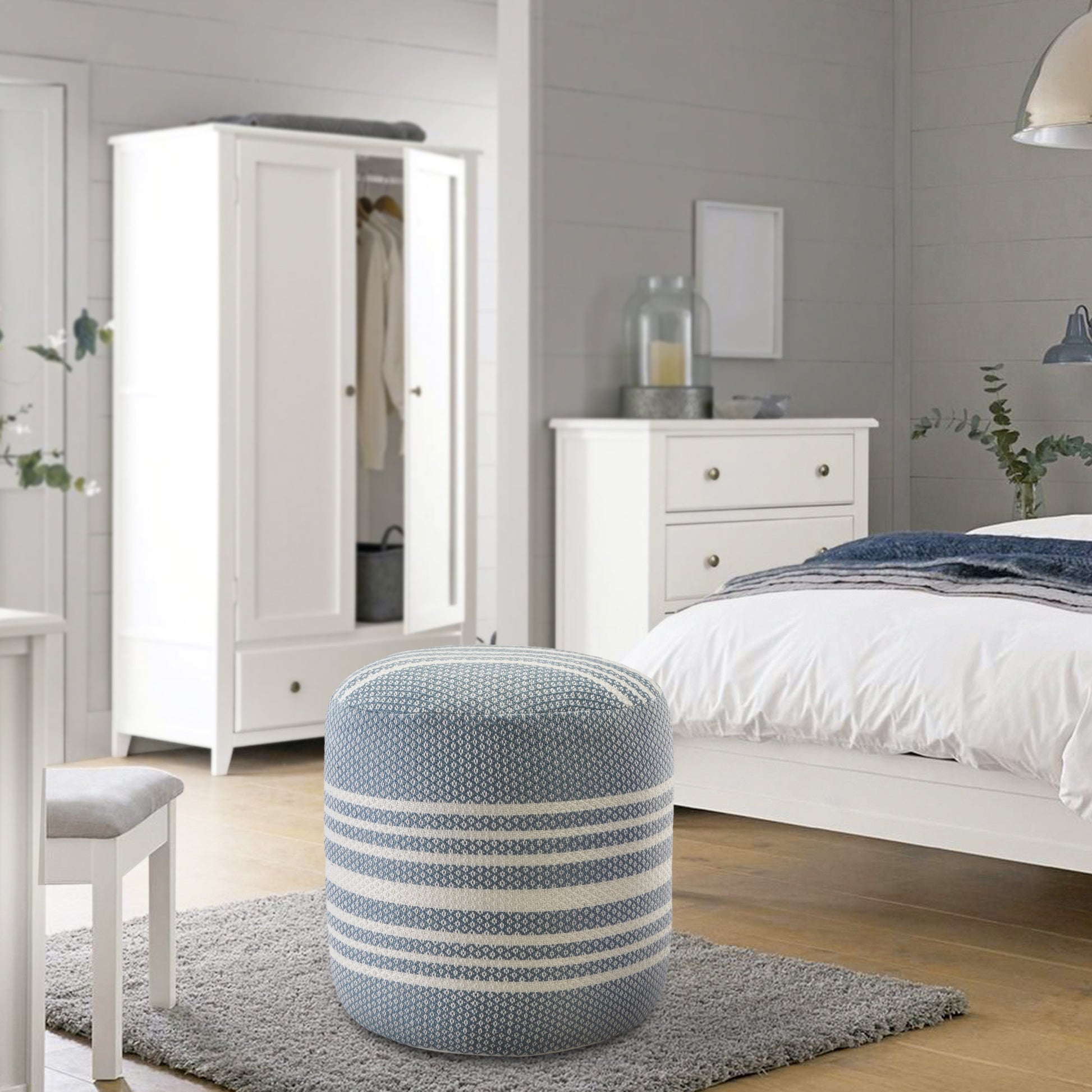 striped indoor outdoor pouf ottoman, indoor outdoor pouf ottoman, outdoor pouf ottoman, 20" X polyester round striped indoor, polyester round striped indoor outdoor