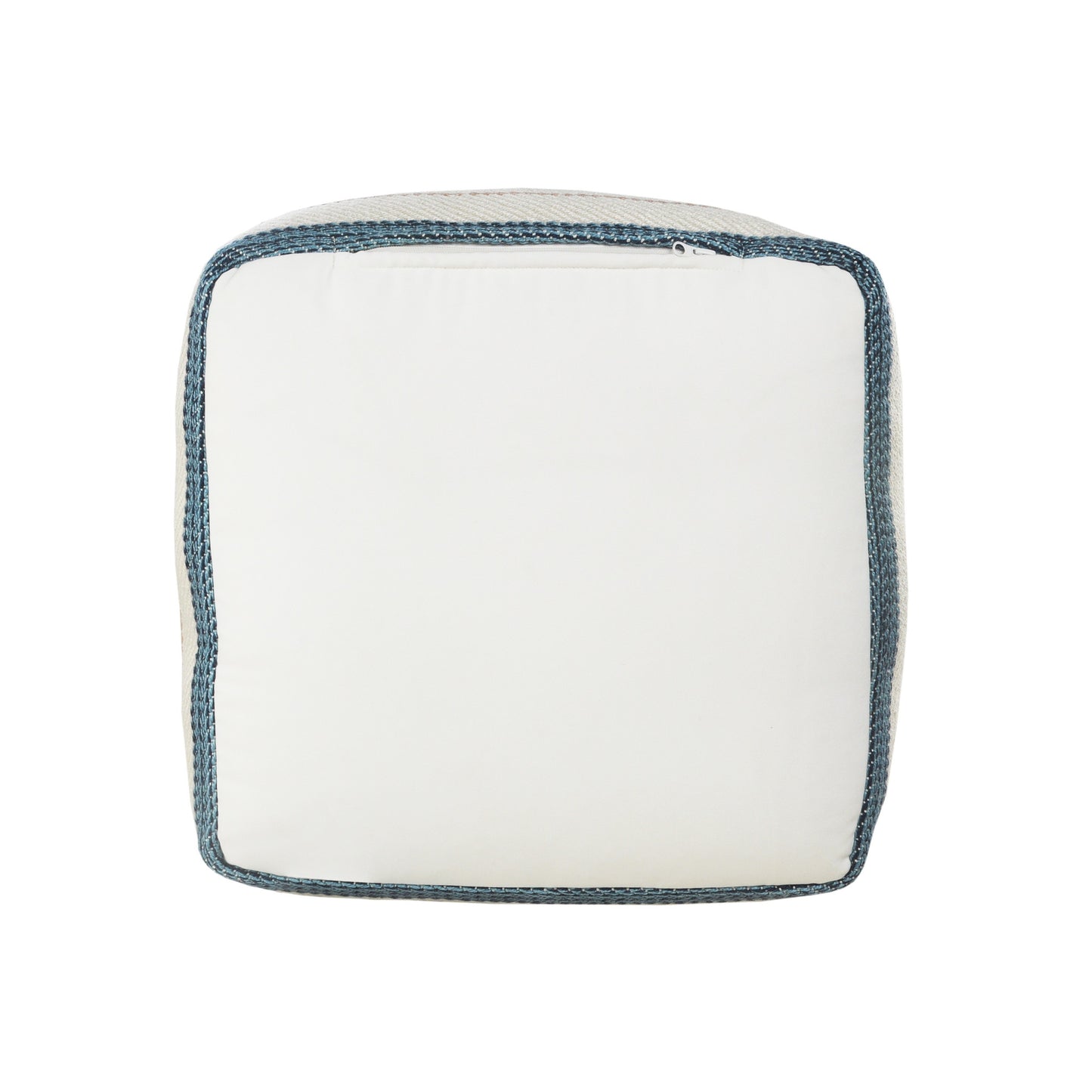 LAKEVIEW 20" WHITE STRIPED OUTDOOR POUF OTTOMAN