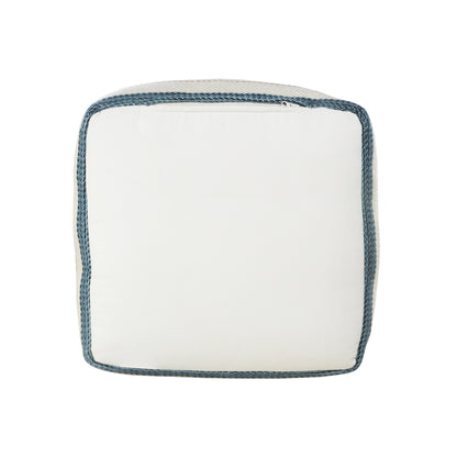 LAKEVIEW 20" WHITE STRIPED OUTDOOR POUF OTTOMAN