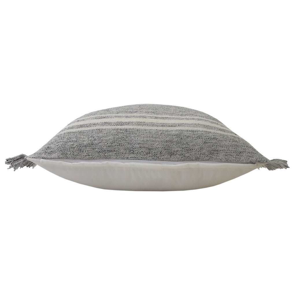 LAKEVIEW 24" GRAY GEOMETRIC OUTDOOR THROW PILLOW