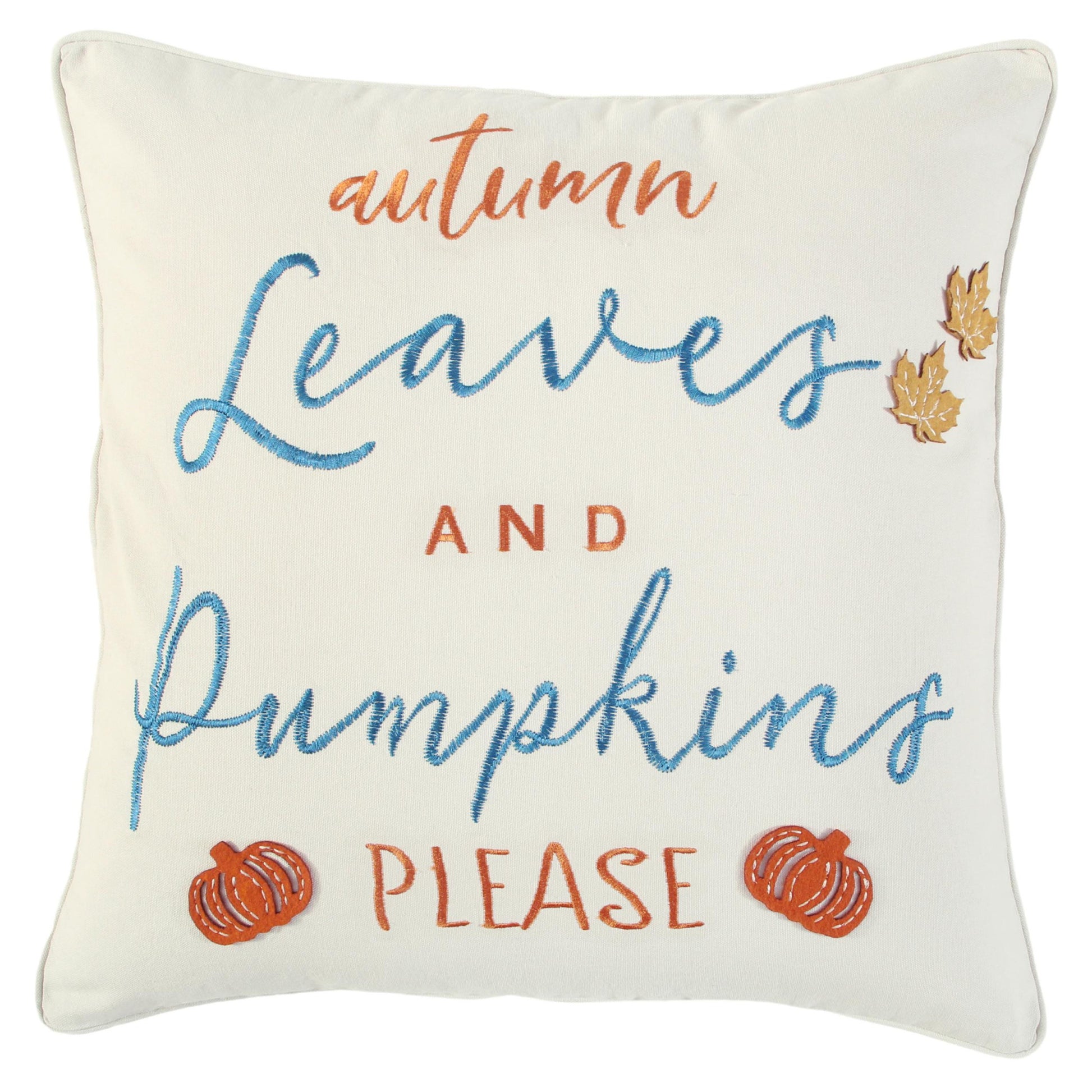 thanksgiving cotton pillow applique embroidery, cotton pillow applique embroidery, blue orange thanksgiving cotton pillow, orange thanksgiving cotton pillow applique, thanksgiving cotton pillow applique
