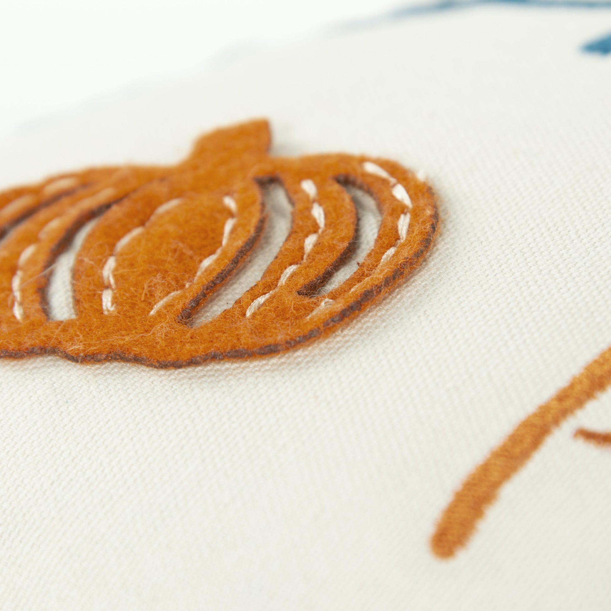 thanksgiving cotton pillow applique embroidery, cotton pillow applique embroidery, blue orange thanksgiving cotton pillow, orange thanksgiving cotton pillow applique, thanksgiving cotton pillow applique

