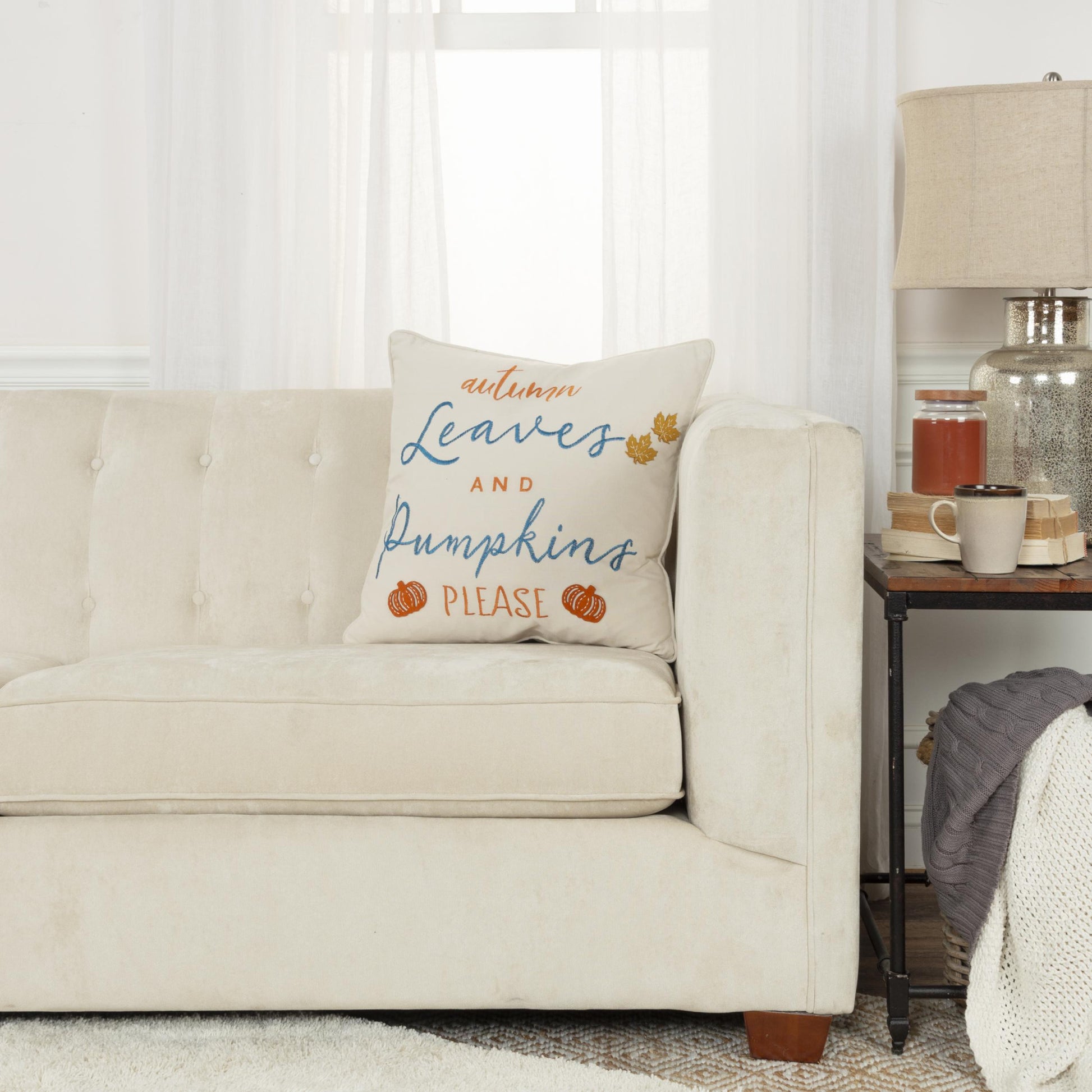 thanksgiving cotton pillow applique embroidery, cotton pillow applique embroidery, blue orange thanksgiving cotton pillow, orange thanksgiving cotton pillow applique, thanksgiving cotton pillow applique
