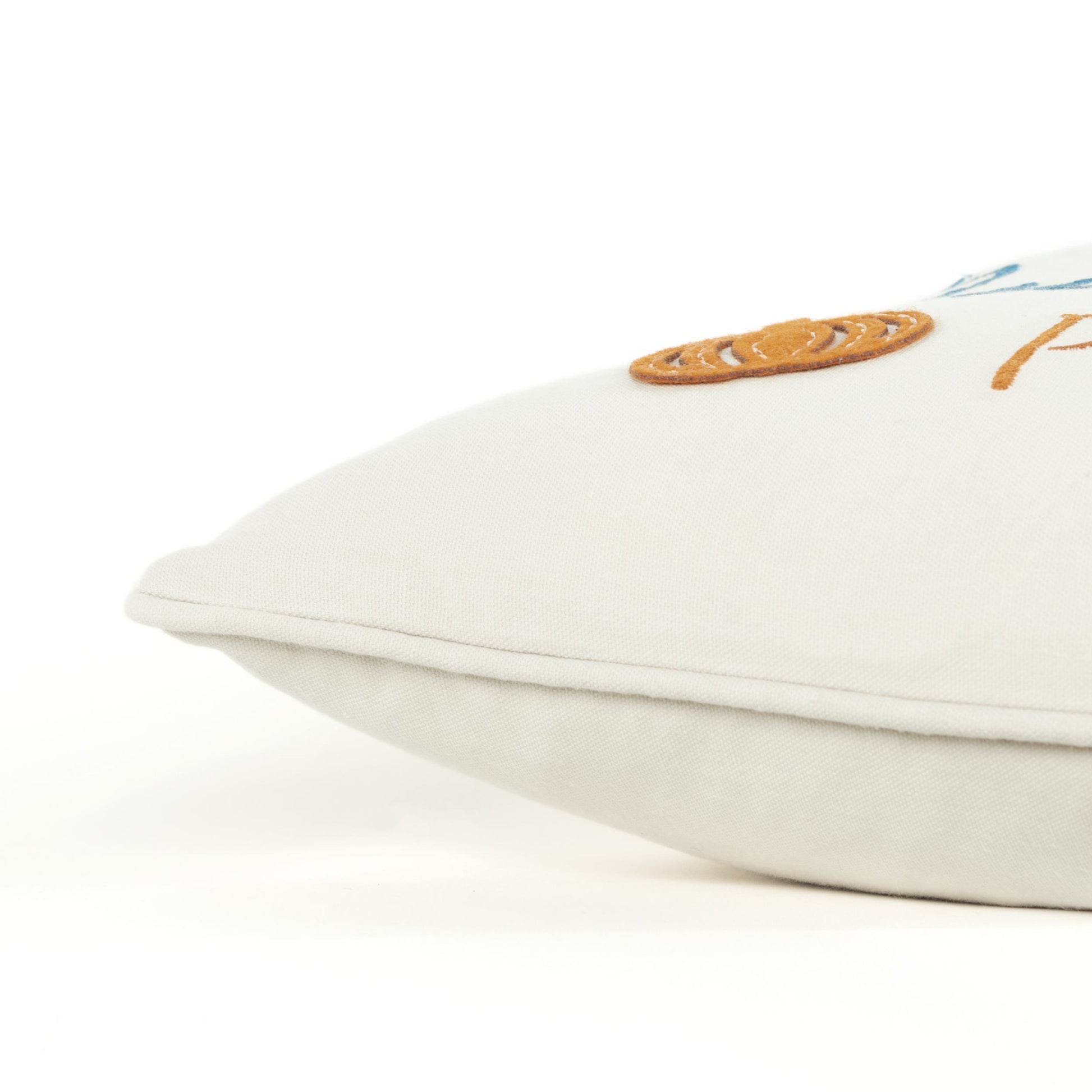 thanksgiving cotton pillow applique embroidery, cotton pillow applique embroidery, blue orange thanksgiving cotton pillow, orange thanksgiving cotton pillow applique, thanksgiving cotton pillow applique

