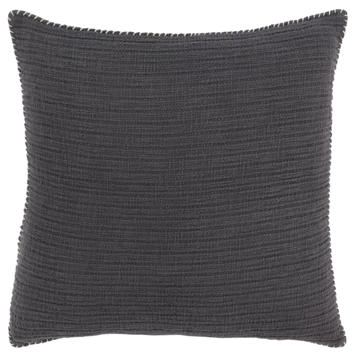 LAUREL 22" CHARCOAL STRIPED COTTON THROW PILLOW