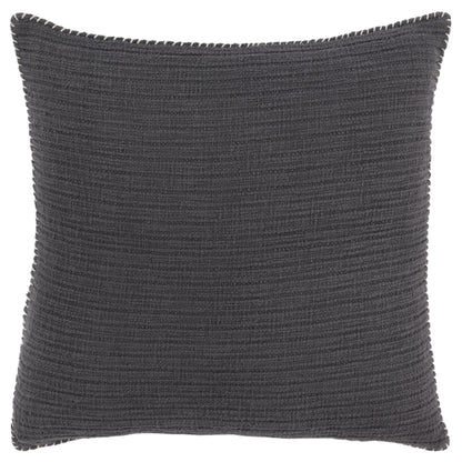 LAUREL 22" CHARCOAL STRIPED COTTON THROW PILLOW