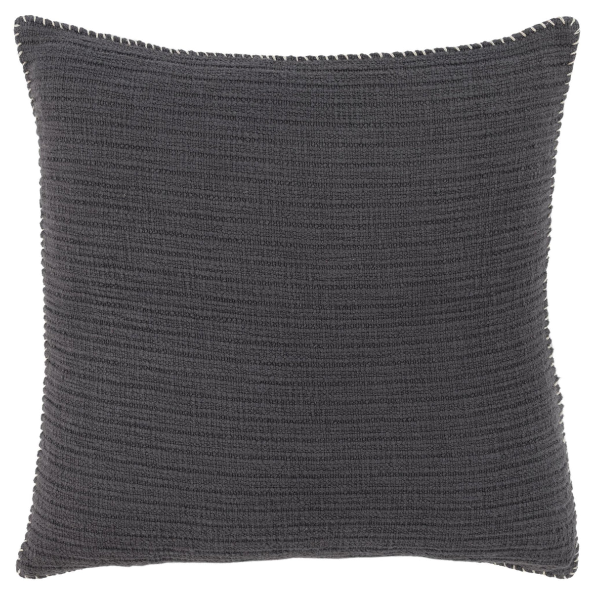 LAUREL 22" CHARCOAL STRIPED COTTON THROW PILLOW