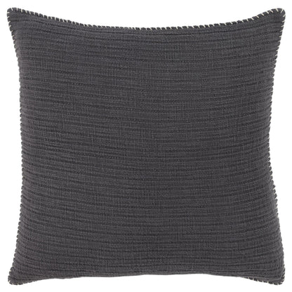LAUREL 22" CHARCOAL STRIPED COTTON THROW PILLOW