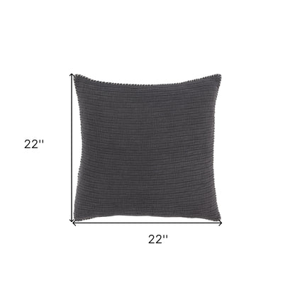 22" charcoal cotton pillow, charcoal cotton pillow, 22" charcoal cotton