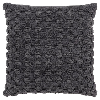 LAUREL 20" CHARCOAL COTTON THROW PILLOW WITH TEXTURE