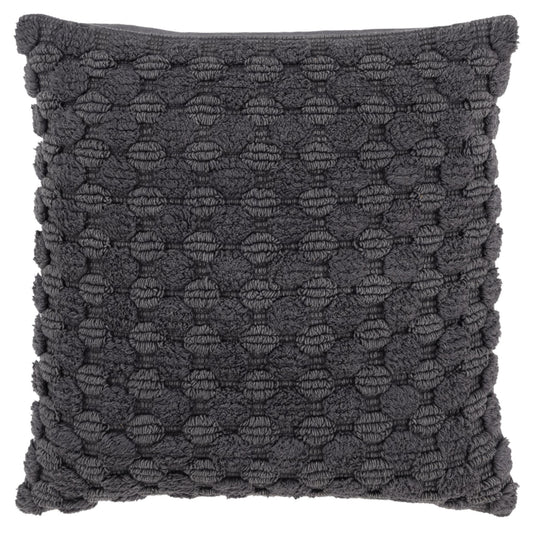 LAUREL 20" CHARCOAL COTTON THROW PILLOW WITH TEXTURE