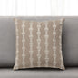 MALIBU 20" TAUPE AND WHITE COTTON THROW PILLOW WITH EMBROIDERY - Varnish & Vibe