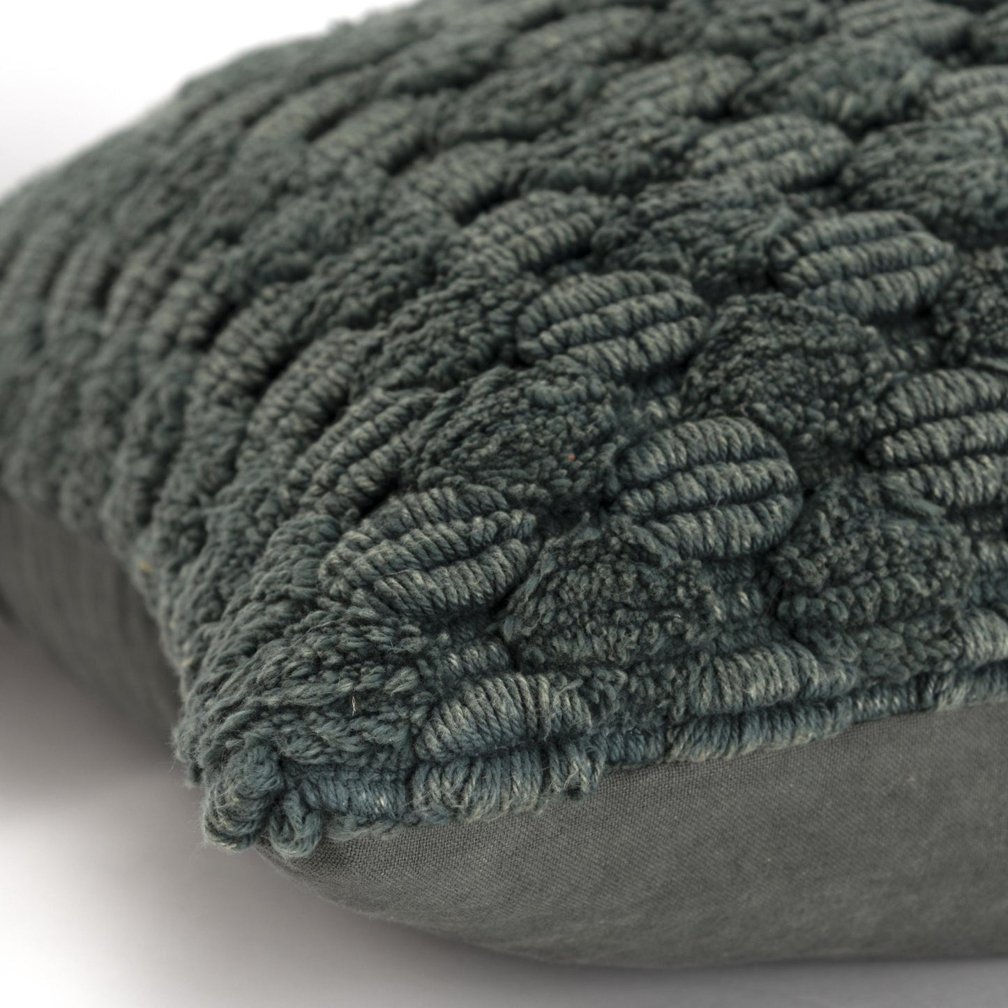 DARK GREEN TEXTURED THROW PILLOW