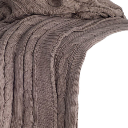 PALISADES BROWN KNITTED 100% COTTON THROW BLANKET - Varnish & Vibe