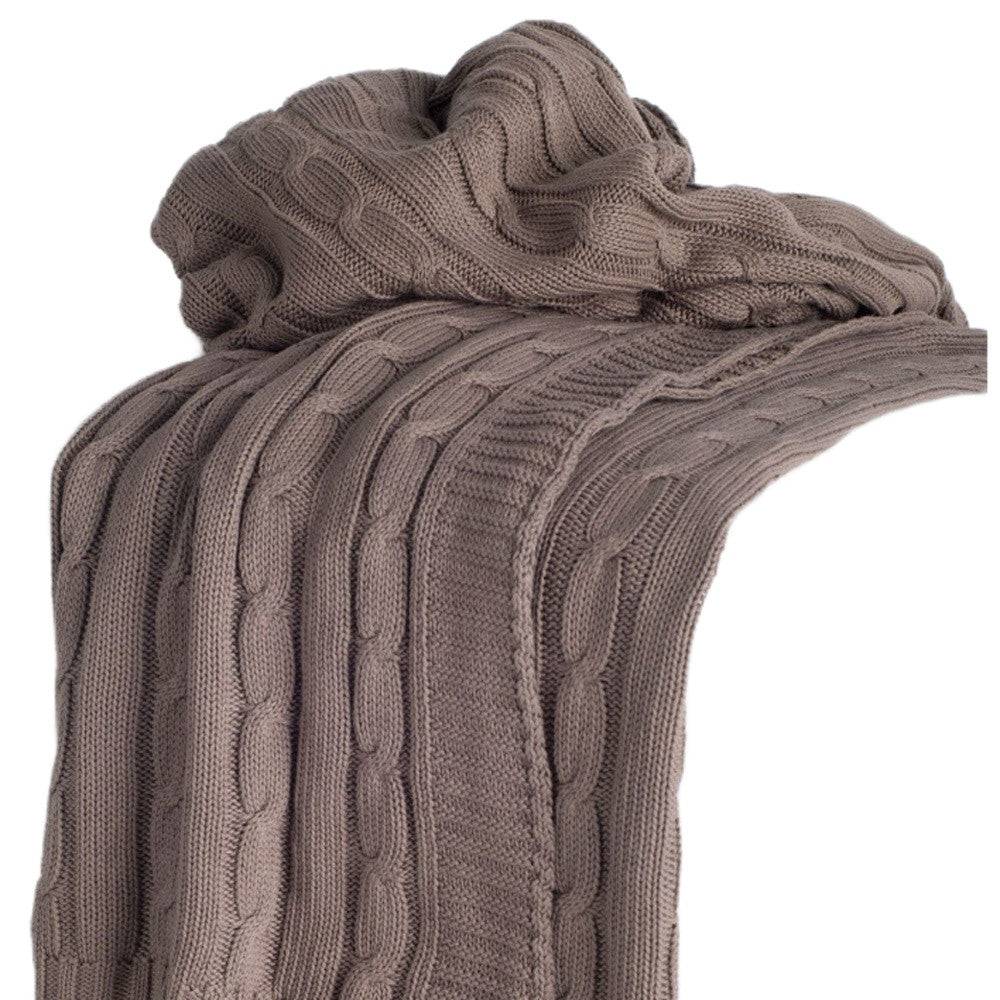 PALISADES BROWN KNITTED 100% COTTON THROW BLANKET - Varnish & Vibe
