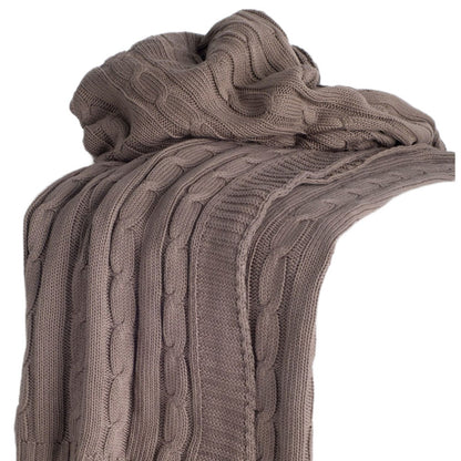 PALISADES BROWN KNITTED 100% COTTON THROW BLANKET - Varnish & Vibe