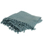 LAKEVIEW TEAL BLUE KNITTED COTTON THROW BLANKET