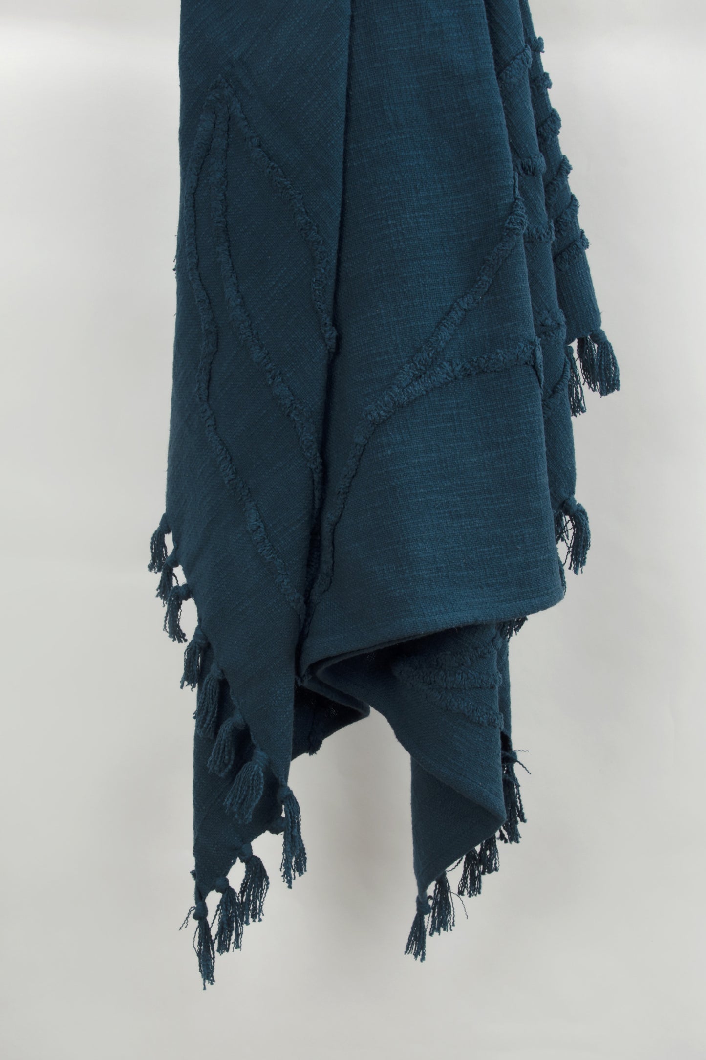 LAKEVIEW BLUE WOVEN COTTON THROW BLANKET