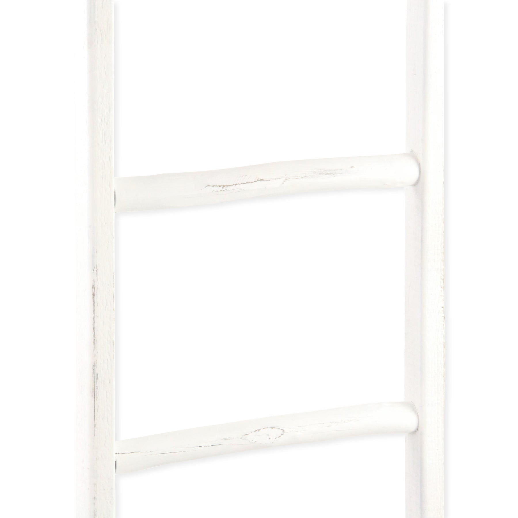 76" WHITE SIX STEP SOLID WOOD DECORATIVE LADDER - Varnish & Vibe