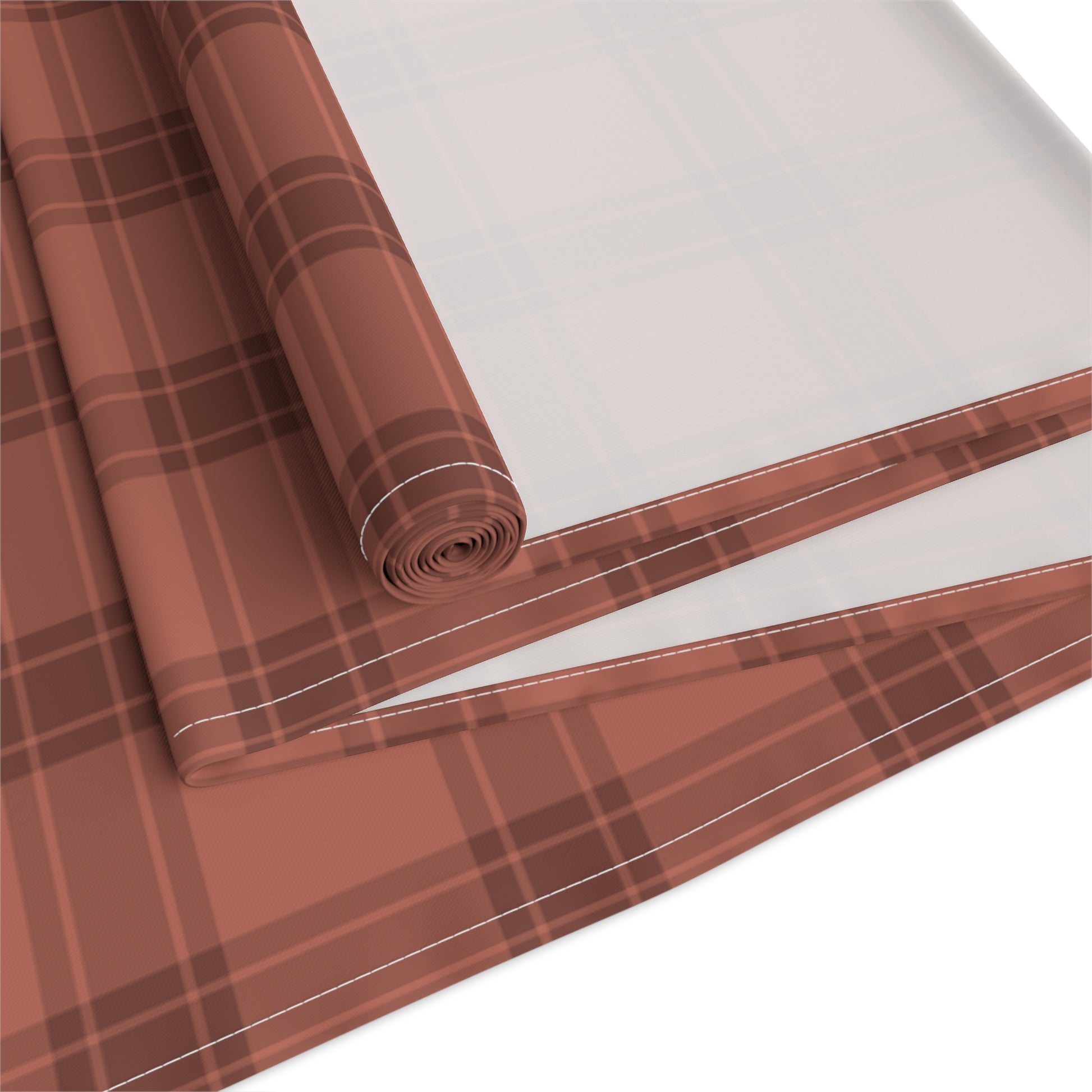 Red Tartan Christmas Tree Table Runner (Cotton, Poly) - Varnish & Vibe