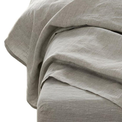 FOUR PIECE LIGHT GRAY LINEN KING SHEET SET - Varnish & Vibe