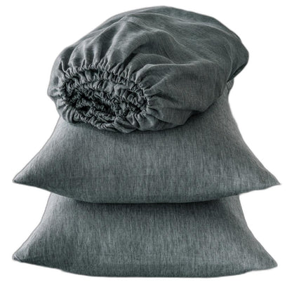 FOUR PIECE SLATE GRAY LINEN SHEET SET - Varnish & Vibe