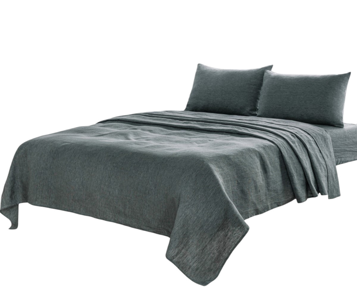 FOUR PIECE SLATE GRAY LINEN SHEET SET - Varnish & Vibe