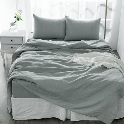 FOUR PIECE BLUE LINEN SHEET SET - Varnish & Vibe