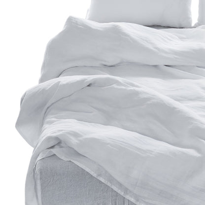 FOUR PIECE WHITE LINEN QUEEN SHEET SET - Varnish & Vibe