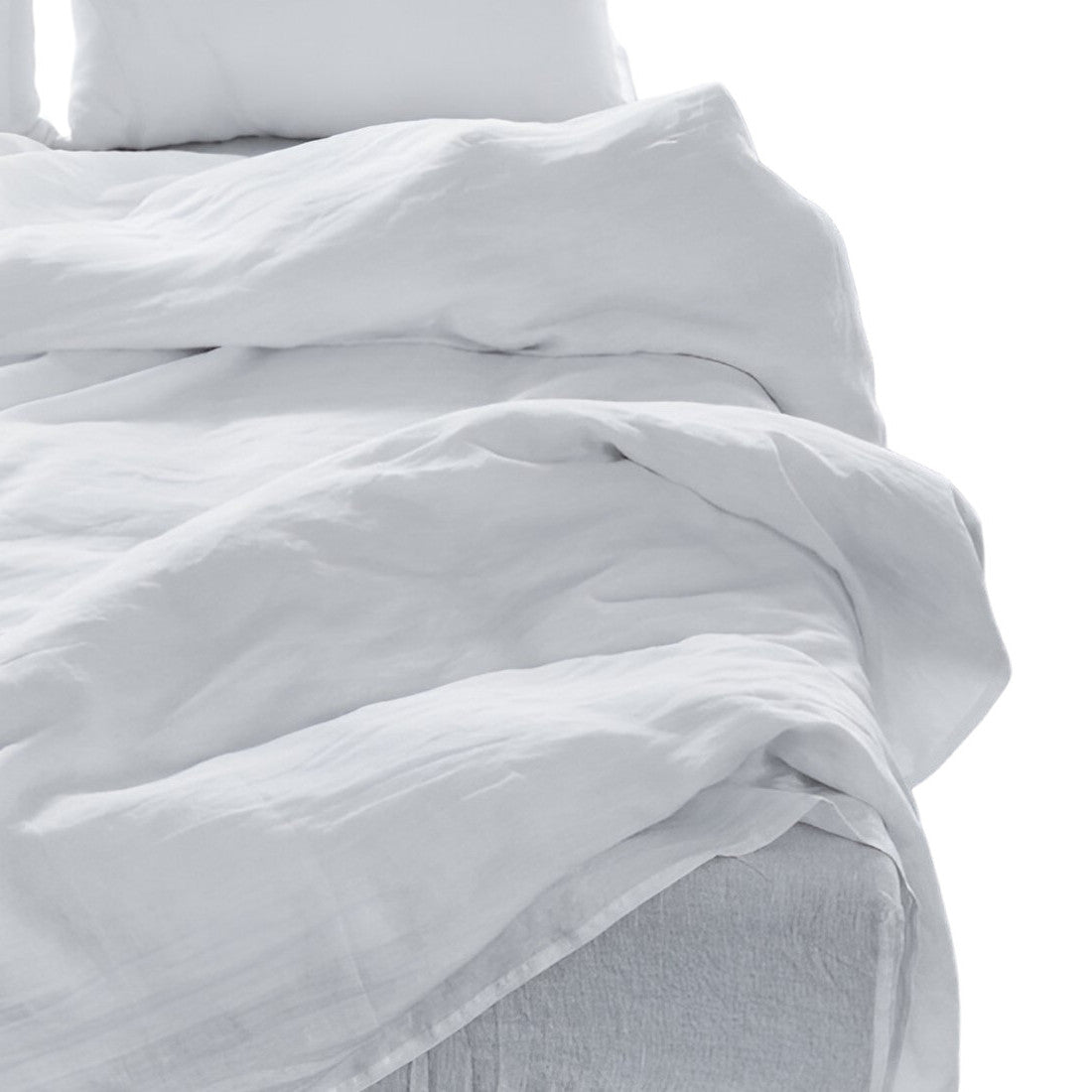FOUR PIECE WHITE LINEN QUEEN SHEET SET - Varnish & Vibe