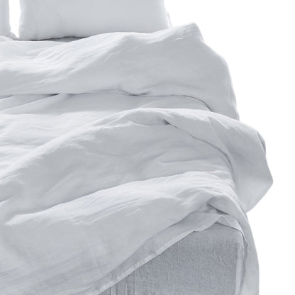 FOUR PIECE WHITE LINEN QUEEN SHEET SET - Varnish & Vibe