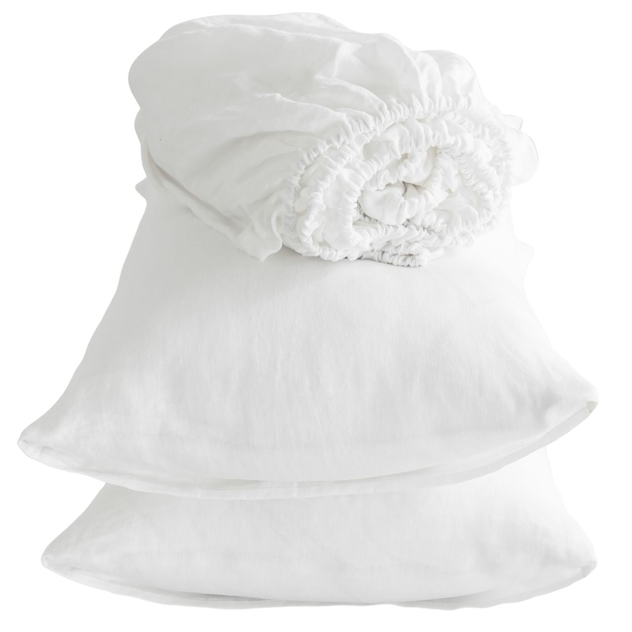 FOUR PIECE IVORY LINEN SHEET SET - Varnish & Vibe