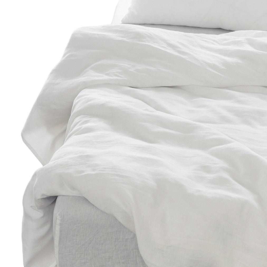 FOUR PIECE IVORY LINEN SHEET SET - Varnish & Vibe