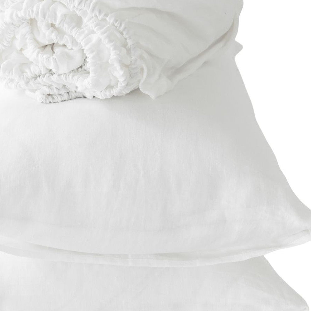 FOUR PIECE IVORY LINEN SHEET SET - Varnish & Vibe