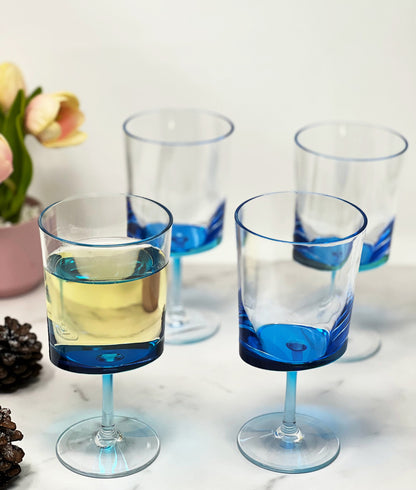 OCEAN SET OF FOUR BLUE ACRYLIC GLASSES