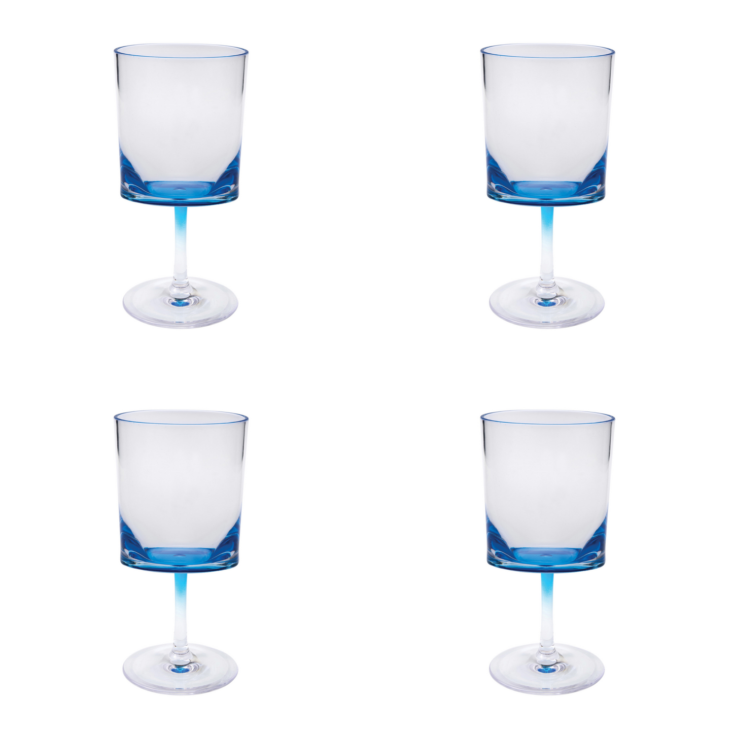 OCEAN SET OF FOUR BLUE ACRYLIC GLASSES