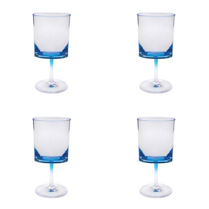 OCEAN SET OF FOUR BLUE ACRYLIC GLASSES