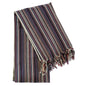 Striped blanket with tassels on a white background