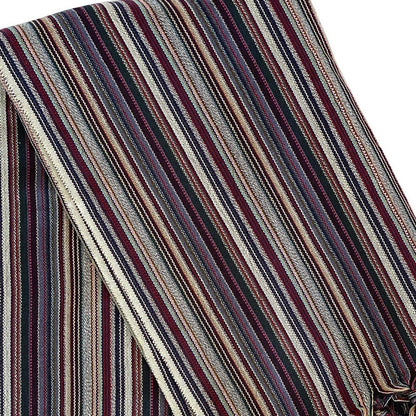 Close-up of a striped fabric with multicolor pattern