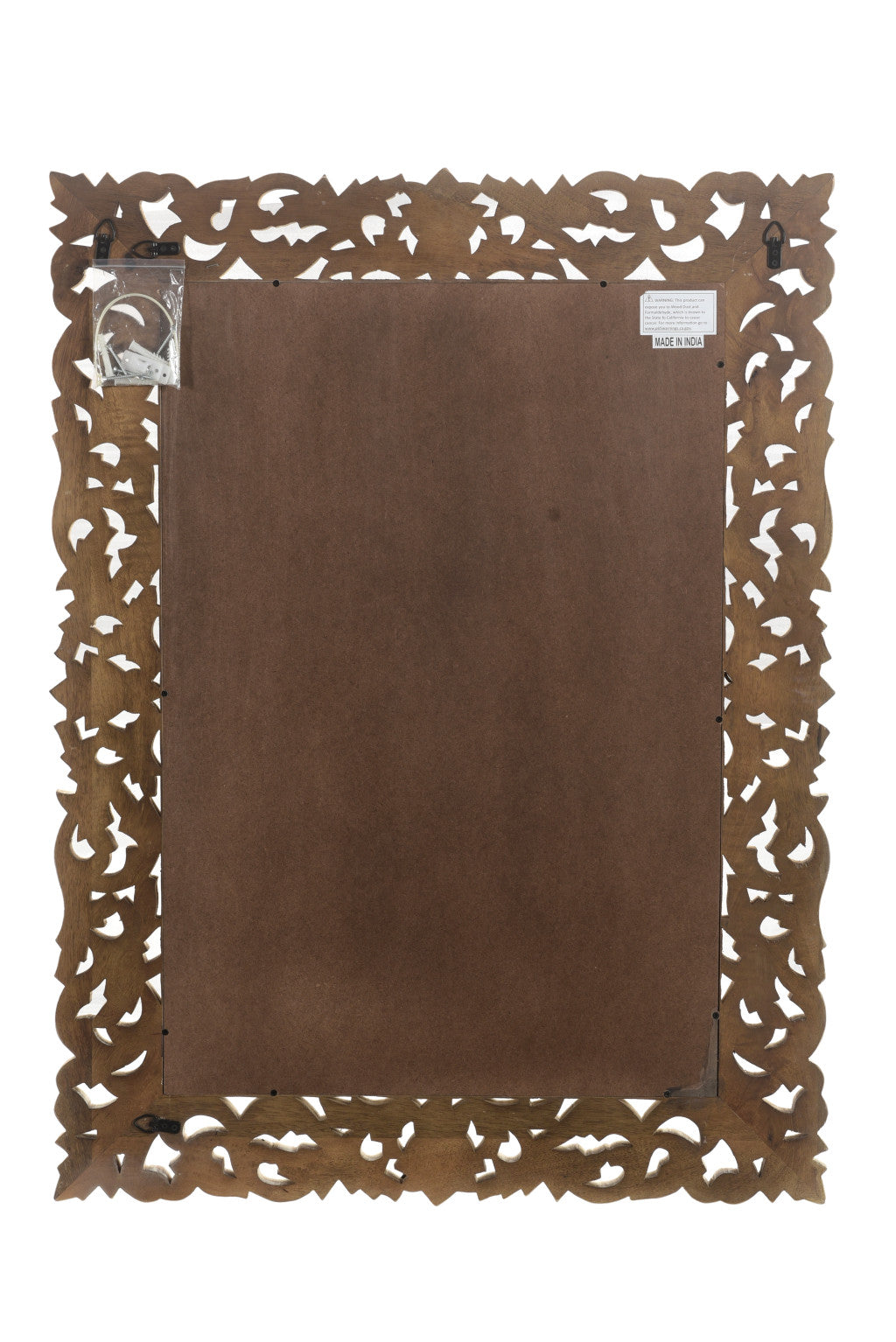MALIBU 47" ANTIQUED WHITE SOLID WOOD CARVED SCROLLWORK ACCENT MIRROR - Varnish & Vibe